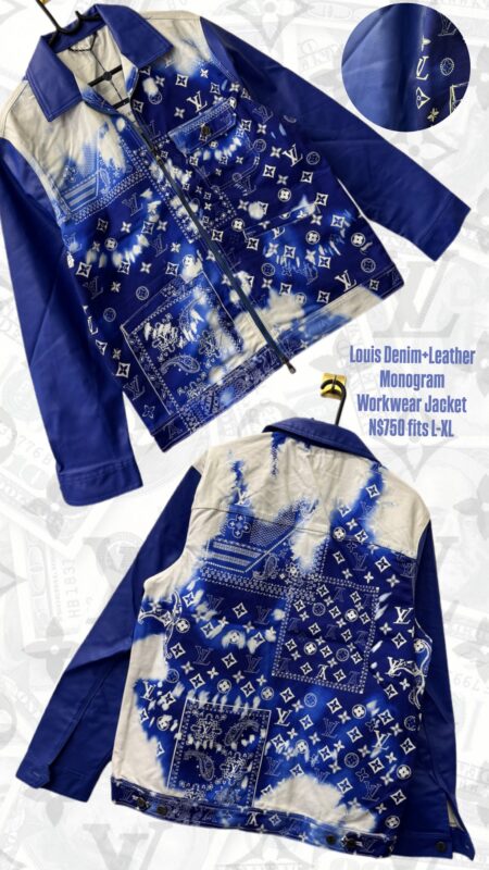 Louis Denim+Leather Monogram Workwear Jacket N$750 fits L-XL