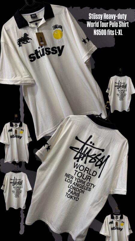 Stüssy Heavy-duty World Tour Polo Shirt N$500 fits L-XL