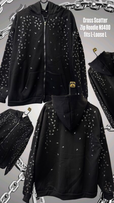 Cross Scatter Zip Hoodie N$400 fits L-Loose L