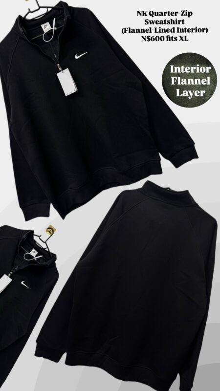 NK Quarter-Zip Sweatshirt (Flannel-Lined Interior) N$600 fits XL