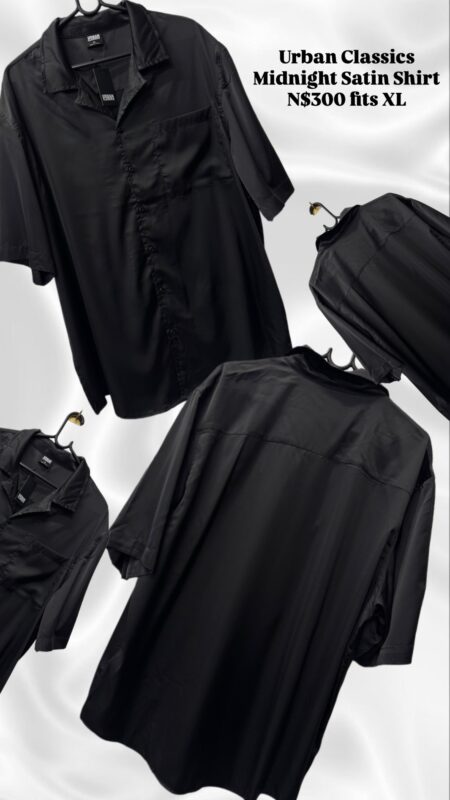 Urban Classics Midnight Satin Shirt N$300 fits XL
