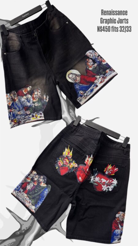 Renaissance Graphic Jorts N$450 fits 32/33