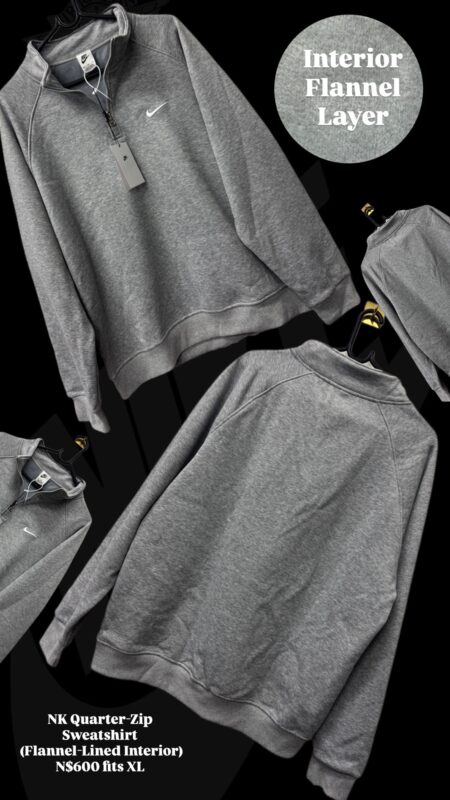 NK Quarter-Zip Sweatshirt (Flannel-Lined Interior) N$600 fits XL