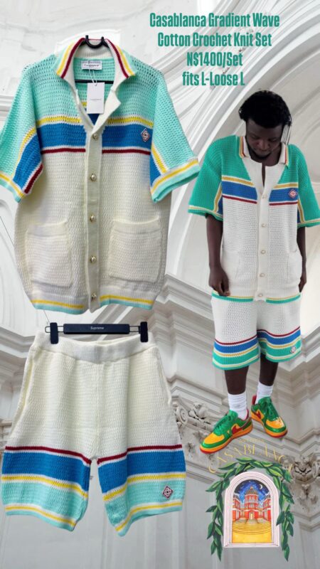 Casablanca Gradient Wave cotton crochet knit Set N$1400/Set fits Loose L