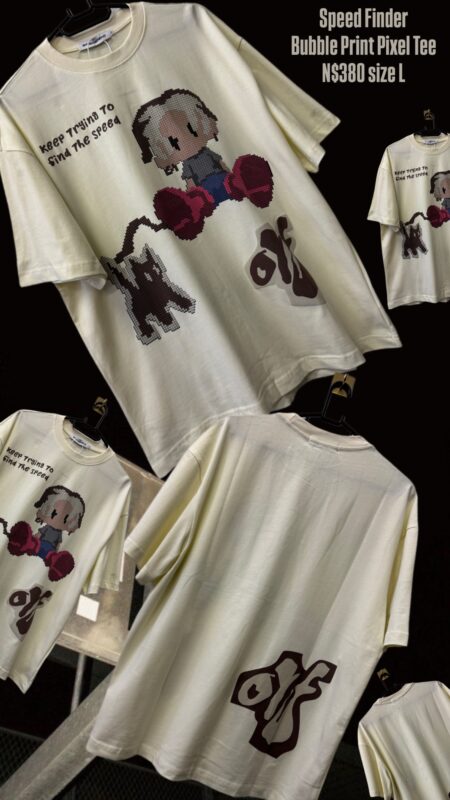 “Speed Finder Bubble Print Pixel Tee N$380 size L