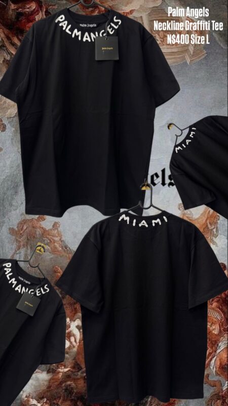 Palm Angels Neckline Graffiti Tee N$400 Size L
