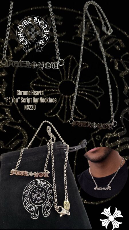 Chrome Hearts “F* You” Script Bar Necklace N$220