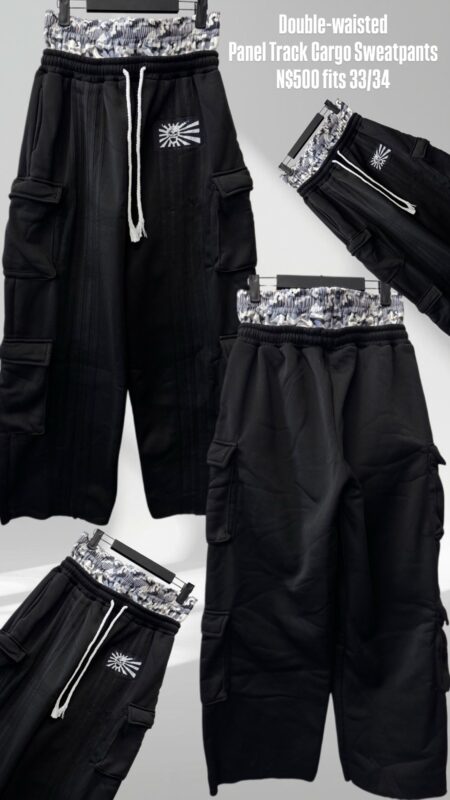 Double-waisted Panel Track Cargo Sweatpants N$500 fits 33/34