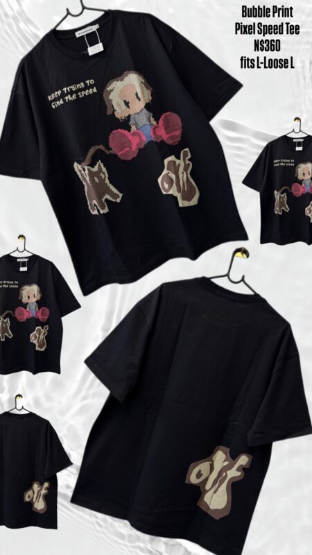 Bubble Print Pixel Speed Tee N$360 fits L-Loose L