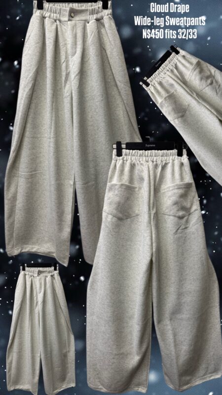 Cloud Drape Wide-leg Sweatpants N$450 fits 32/33