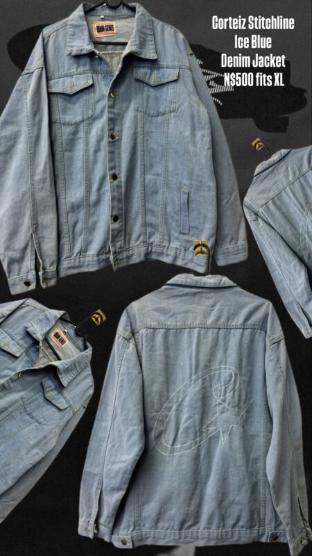 Corteiz Stitchline Ice Blue Denim Jacket N$500 fits XL