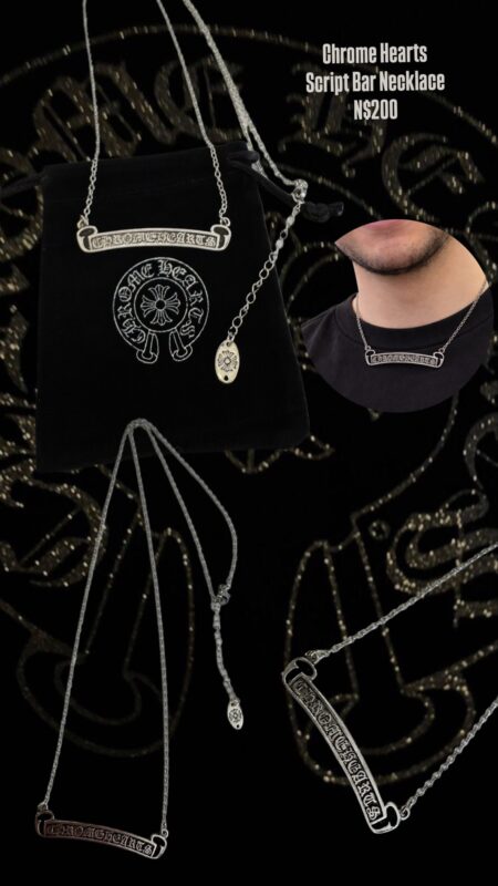 Chrome Hearts Script Bar Necklace N$200
