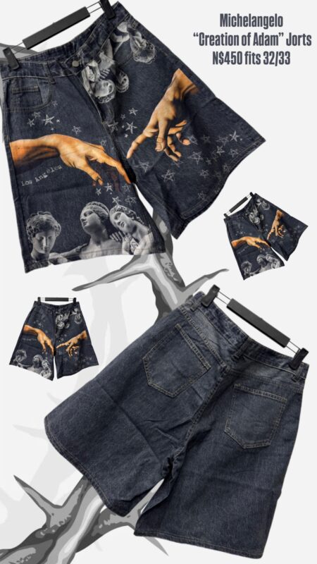 Michelangelo “Creation of Adam” Jorts N$450 fits 32/33