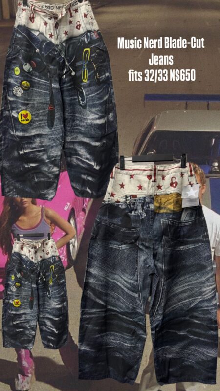 Music Nerd Blade-cut Jeans N$650 fits 32/33