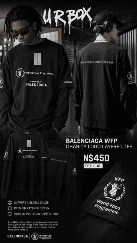 Balenciaga WFP Charity Logo Layered Tee N$450 fits L-XL