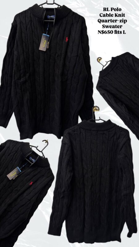 RL Polo Cable Knit Quarter-zip Sweater N$650 fits L