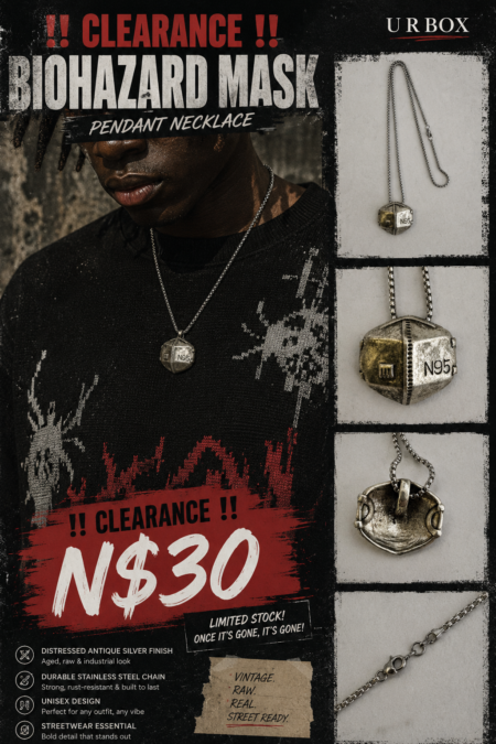 ‼️Clearance‼️Biohazard Mask Pendant Necklace N$30