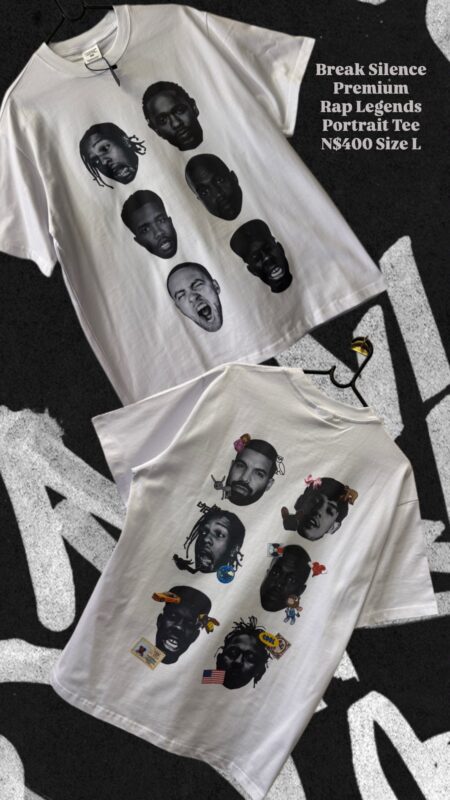 Break Silence Premium Rap Legends Portrait Tee N$400 Size L