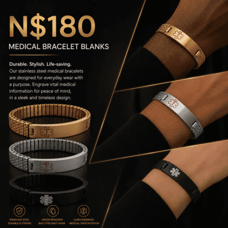Medical alert bracelets 🩹 Blanks N$180 each, engrave from extra N$50