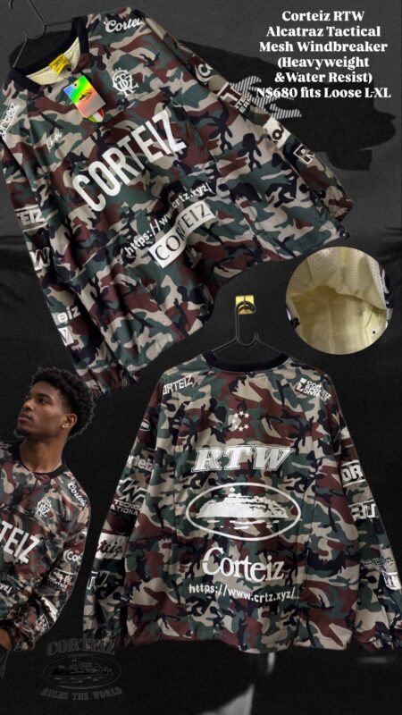 Corteiz RTW Alcatraz Tactical Mesh Windbreaker (Heavyweight &Water Resist) N$680 fits Loose L-XL