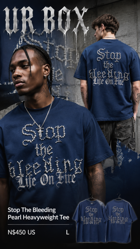 “Stop The Bleeding Pearl Heavyweight Tee N$450 US L