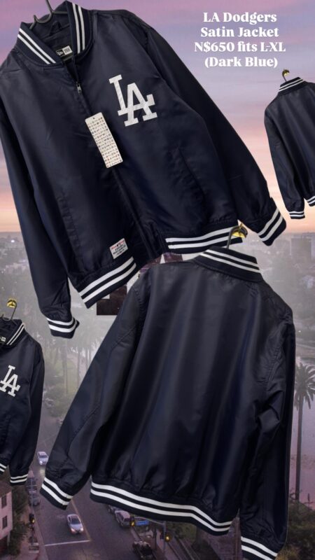LA Dodgers Satin Jacket N$650 fits L-XL (Dark Blue)