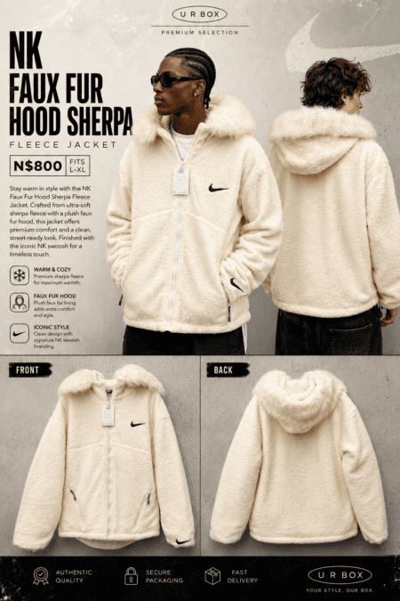 NK Faux Fur Hood Sherpa Fleece Jacket N$800 fits L-XL