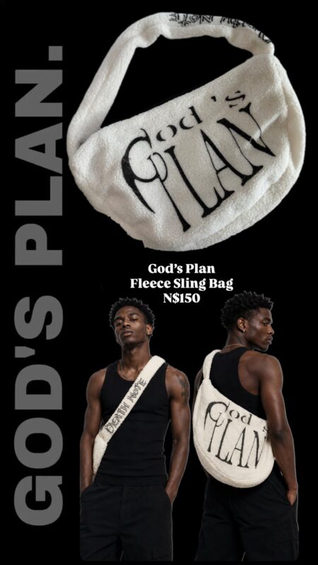 God’s Plan Fleece Sling Bag N$150