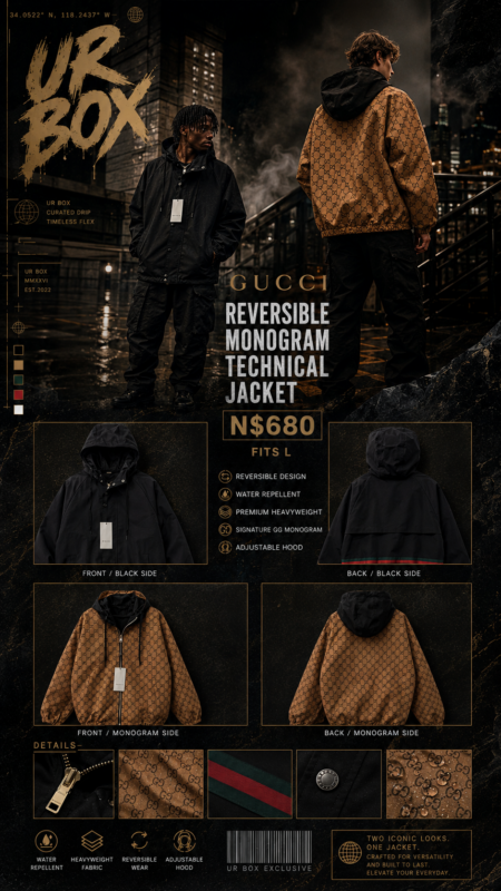 Gu* Reversible Monogram Technical Jacket N$680 fits L