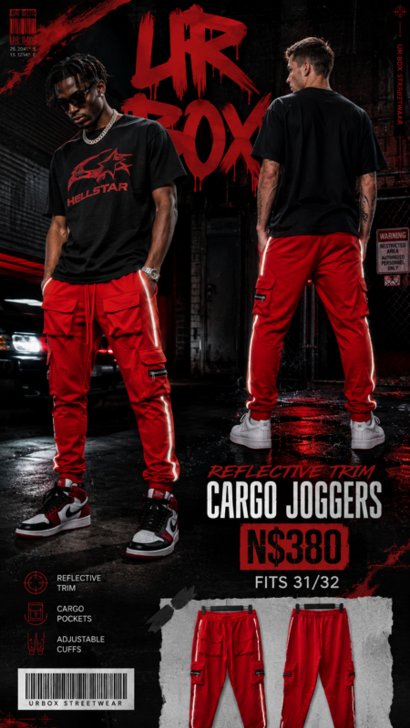 Reflective Trim Cargo Joggers N$380 fits 31/32