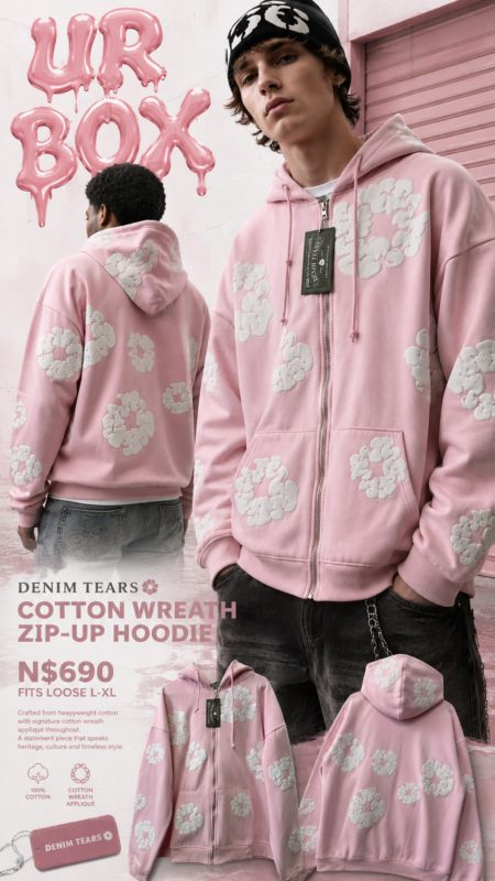 Denim Tears Cotton Wreath Zip-up Hoodie N$690 fits Loose L-XL
