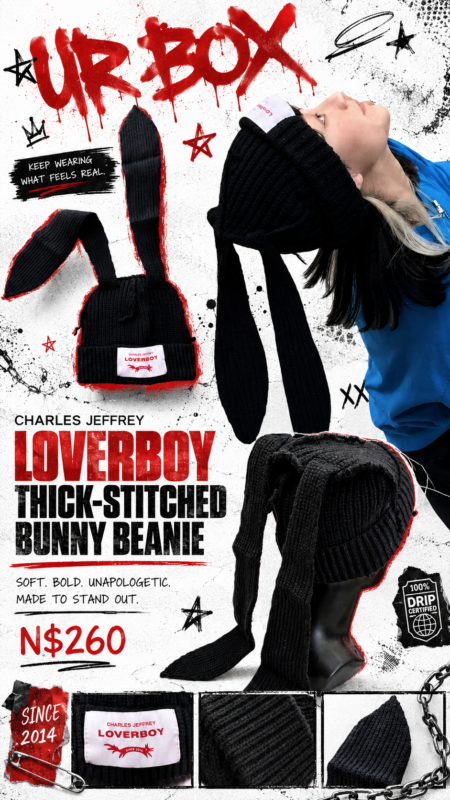 Charles Jeffrey Lover Boy Thick-stitched Bunny Beanie N$260