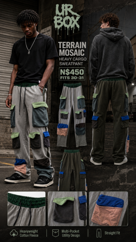 Terrain Mosaic Heavy Cargo Sweatpant N$450 fits 30-31
