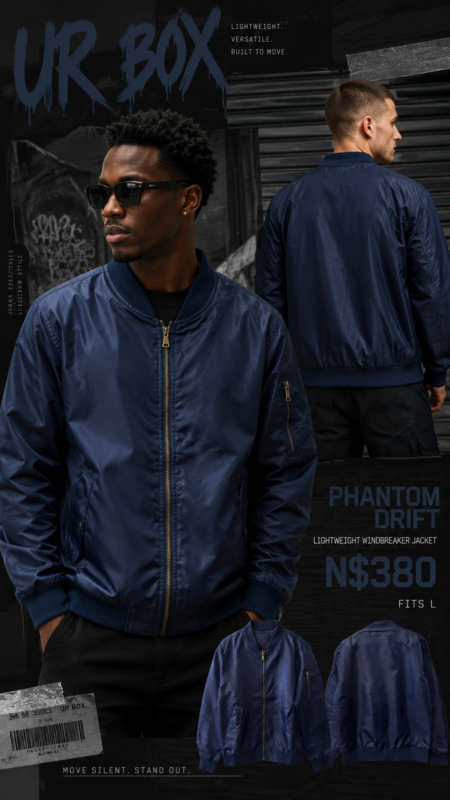 Phantom Drift Lightweight Windbreaker Jacket N$380 fits L