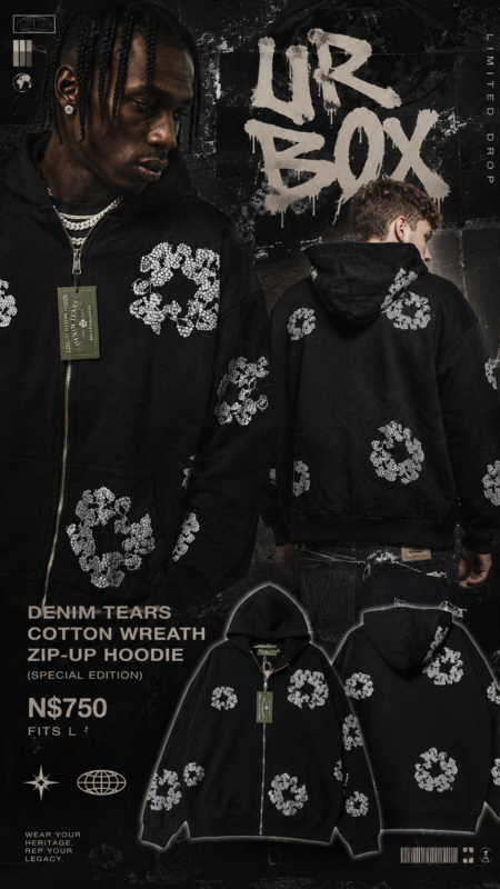 Denim Tears Cotton Wreath Zip-up Hoodie (Special Edition) N$750 fits L