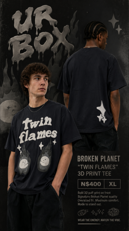 Broken Planet “Twin Flames” 3D Print Tee N$400 XL