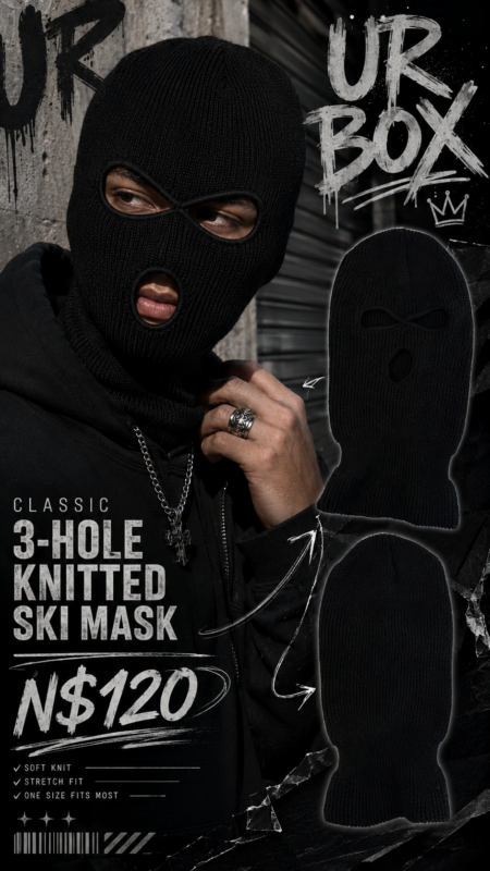 Classic 3-Hole Knitted Ski Mask N$120