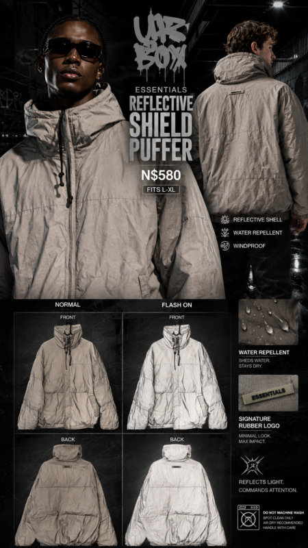 ESSENTIALS Reflective Shield Puffer N$580 fits L-XL