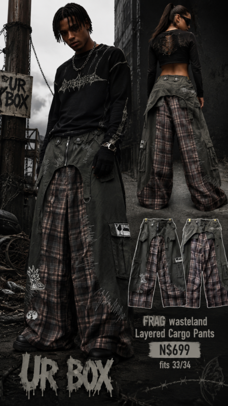 FRAG Wasteland Layered Cargo Pants N$699 fits 33/34