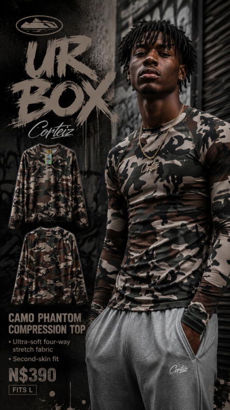 Corteiz Camo Phantom Compression Top N$390 fits L