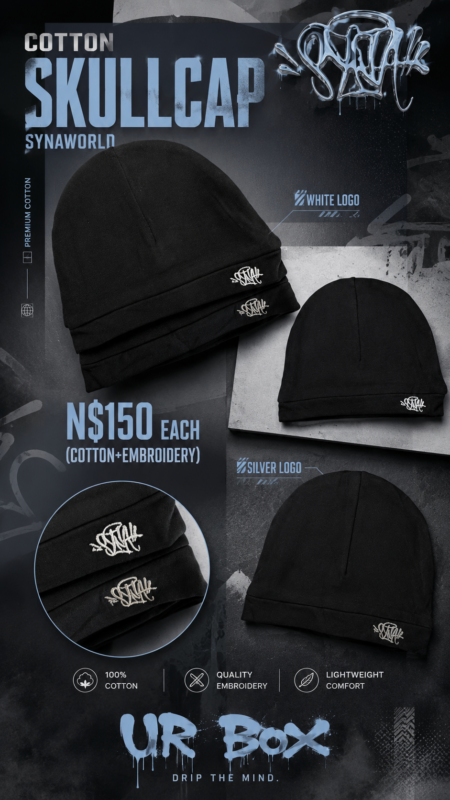 Cotton Skullcap Synaworld N$150 each (Cotton+Embroidery)