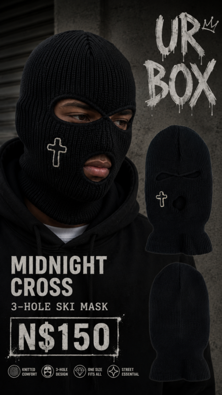 Midnight Cross 3-Hole Ski Mask N$150