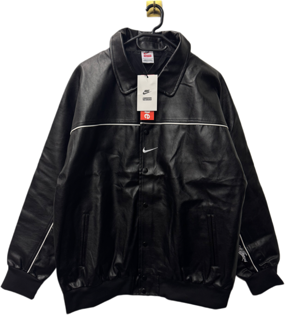 NK x Supreme Swoosh Leather Coach Jacket N$800 fits L-XL - U R BOX