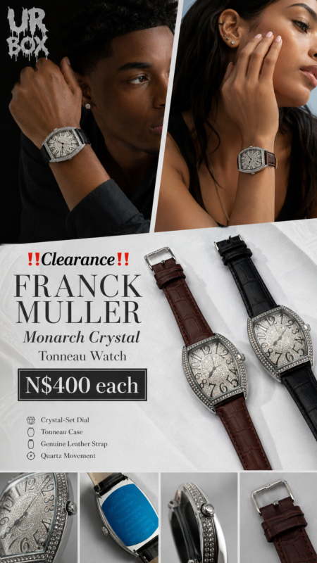‼️Clearance‼️Franck Muller Monarch Crystal Tonneau Watch N$400 each