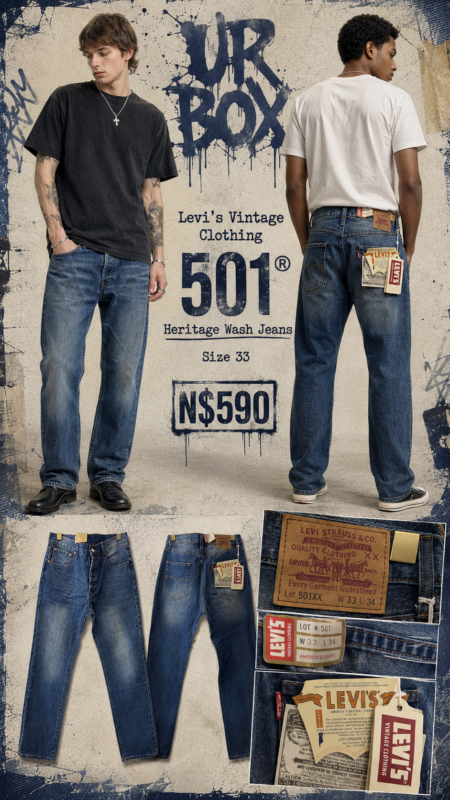 Levi’s Vintage Clothing 501® Heritage Wash Jeans Size 33 N$590