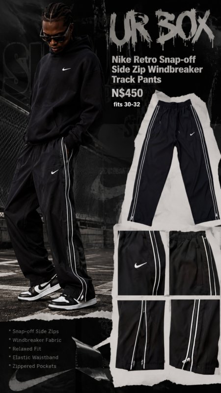 Nike Retro Snap-off Side Zip Windbreaker Track Pants N$450 fits 30-32