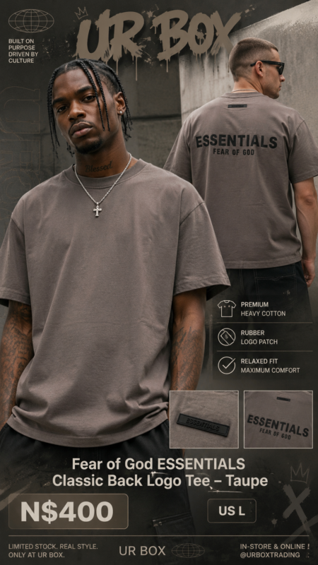 Fear of God ESSENTIALS Classic Back Logo Tee – Taupe N$400 US L