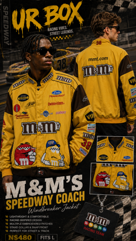 M&M’s Speedway Coach Windbreaker Jacket N$480 fits L