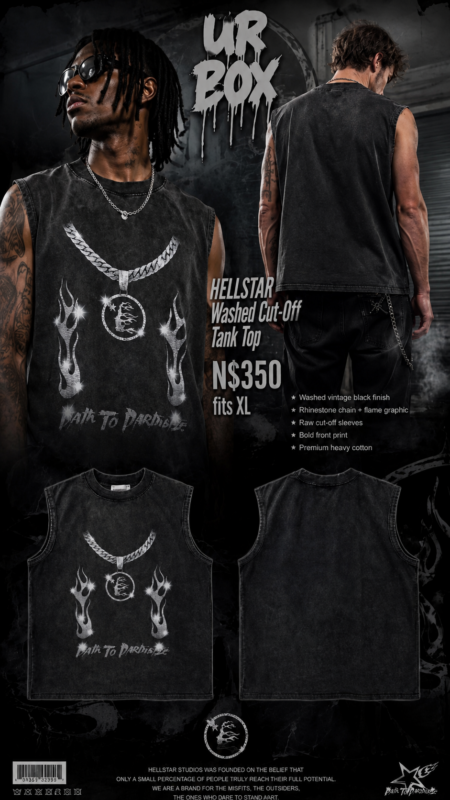 Hellstar Washed Cut-Off Tank Top N$350 fits XL