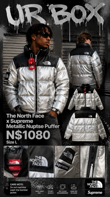 The North Face x Supreme Metallic Nuptse Puffer N$1080 Size L
